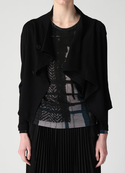 RIB PANEL SHORT L/S DRAPE CARDIGAN