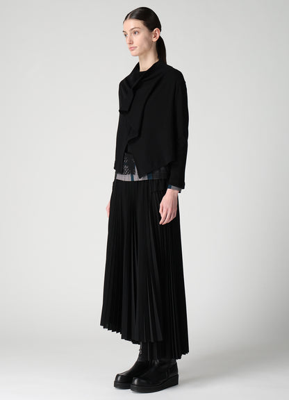 RIB PANEL SHORT L/S DRAPE CARDIGAN