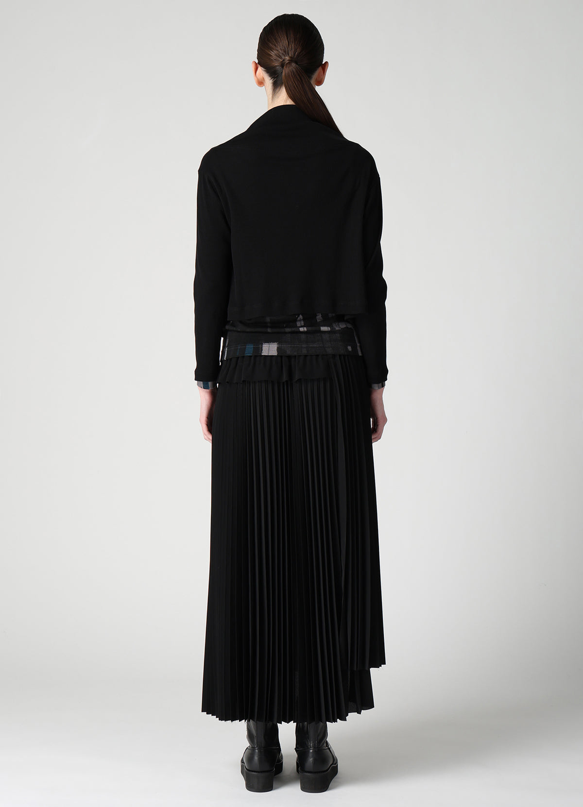 RIB PANEL SHORT L/S DRAPE CARDIGAN