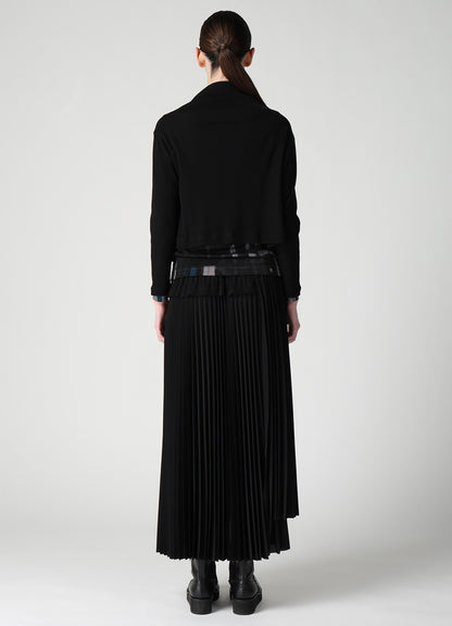 RIB PANEL SHORT L/S DRAPE CARDIGAN