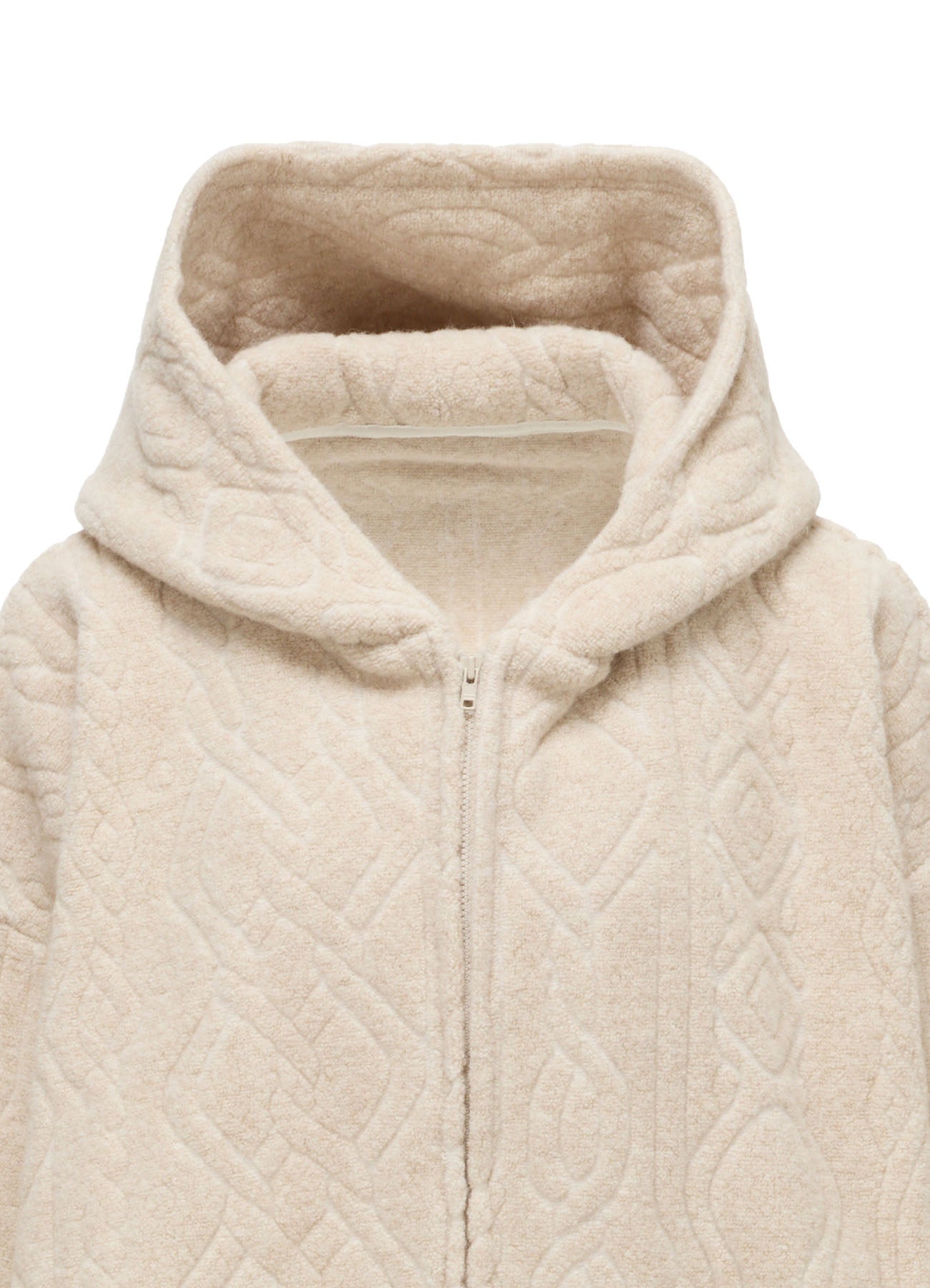 CABLE PILE JACQUARD CROPPED HOODIE – THE SHOP YOHJI YAMAMOTO