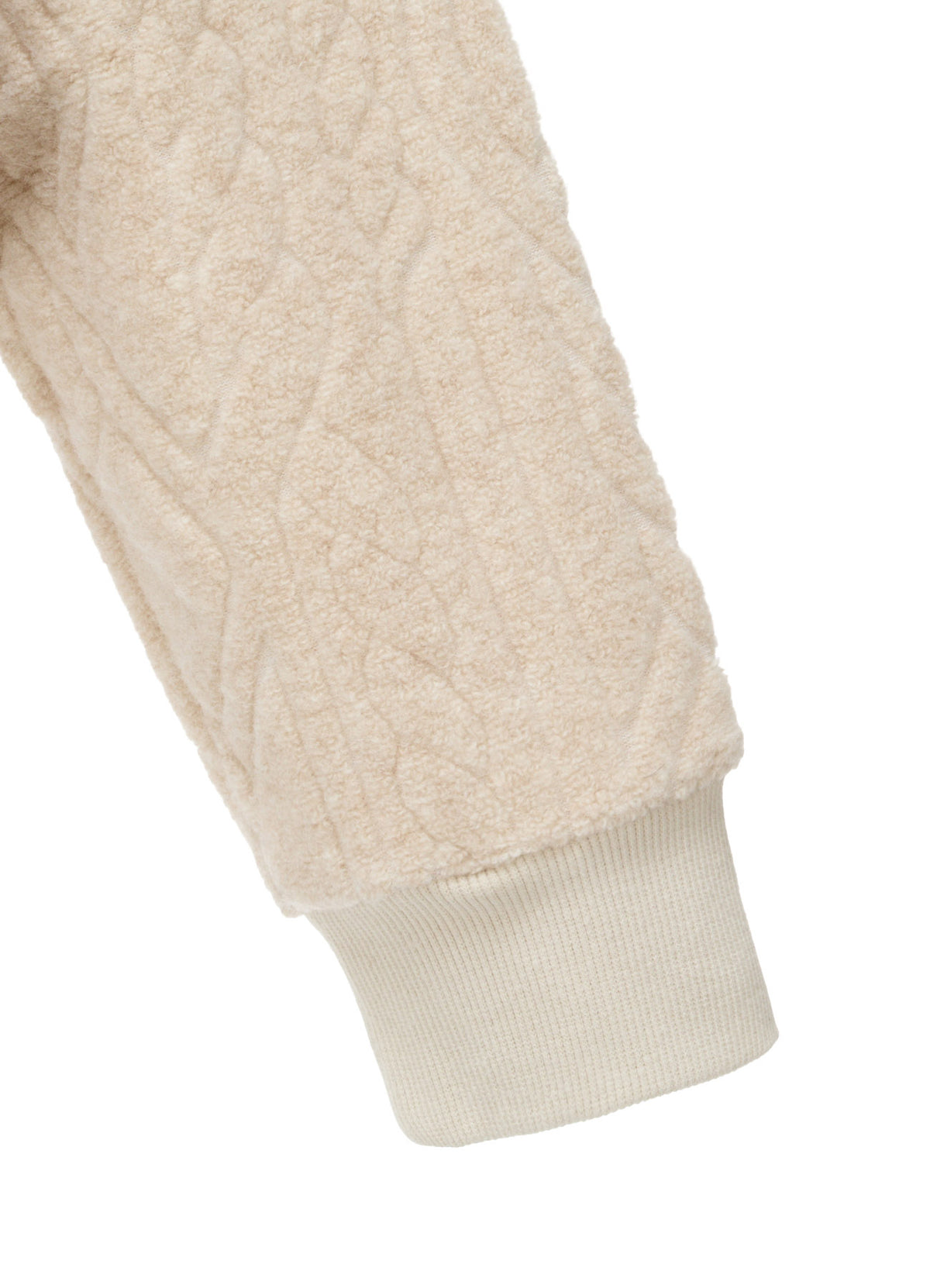 CABLE PILE JACQUARD CROPPED HOODIE