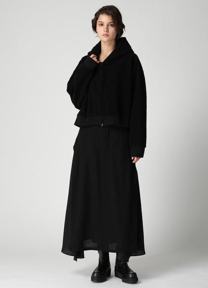 CABLE PILE JACQUARD CROPPED HOODIE