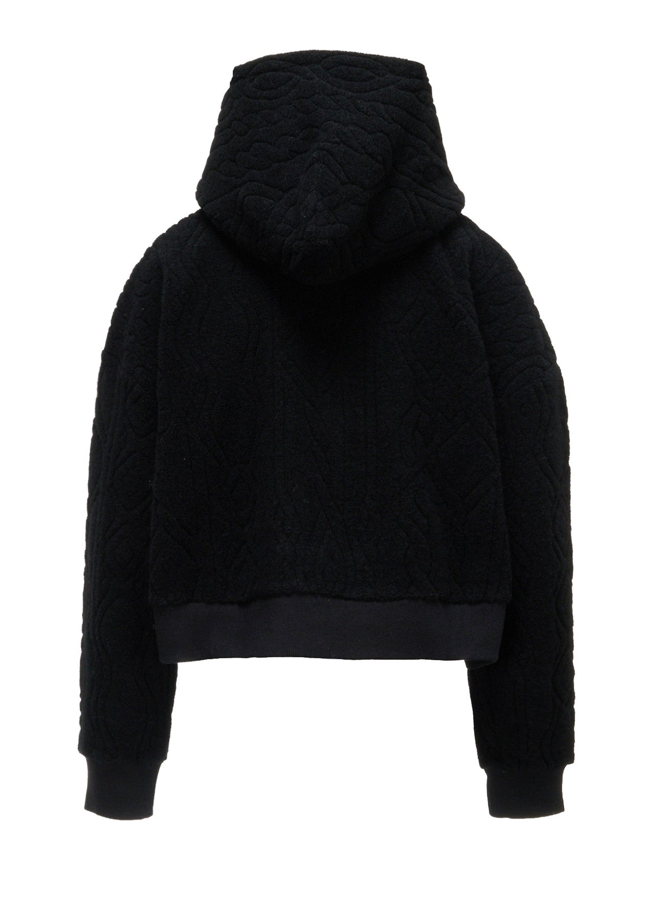 CABLE PILE JACQUARD CROPPED HOODIE – THE SHOP YOHJI YAMAMOTO
