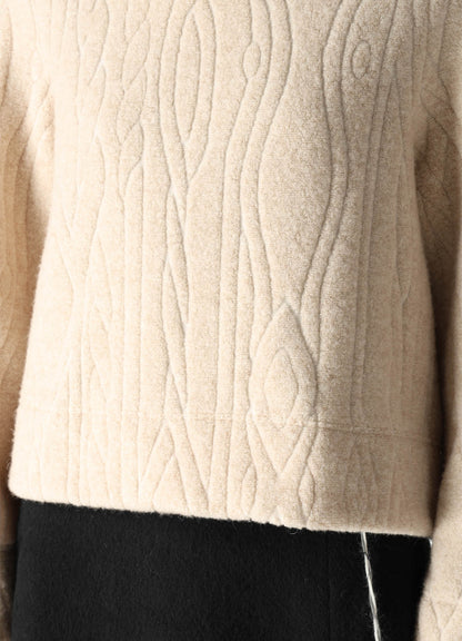 CABLE PILE JACQUARD MID LENGTH RAGLAN T-SHIRTS