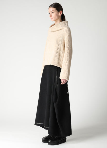 CABLE PILE JACQUARD MID LENGTH RAGLAN T-SHIRTS