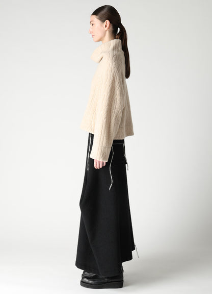 CABLE PILE JACQUARD MID LENGTH RAGLAN T-SHIRTS