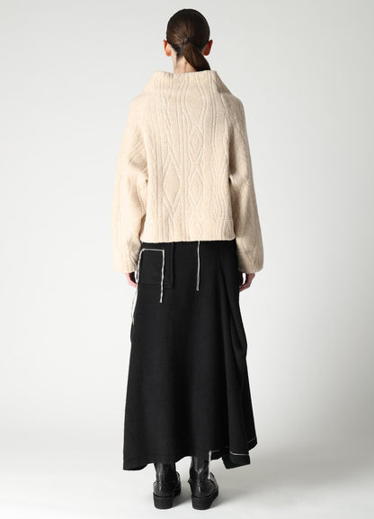 CABLE PILE JACQUARD MID LENGTH RAGLAN T-SHIRTS