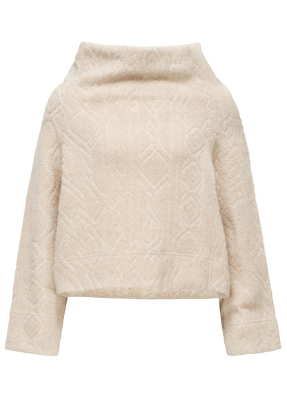 CABLE PILE JACQUARD MID LENGTH RAGLAN T-SHIRTS