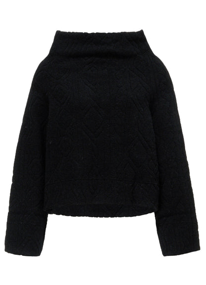 CABLE PILE JACQUARD MID LENGTH RAGLAN T-SHIRTS