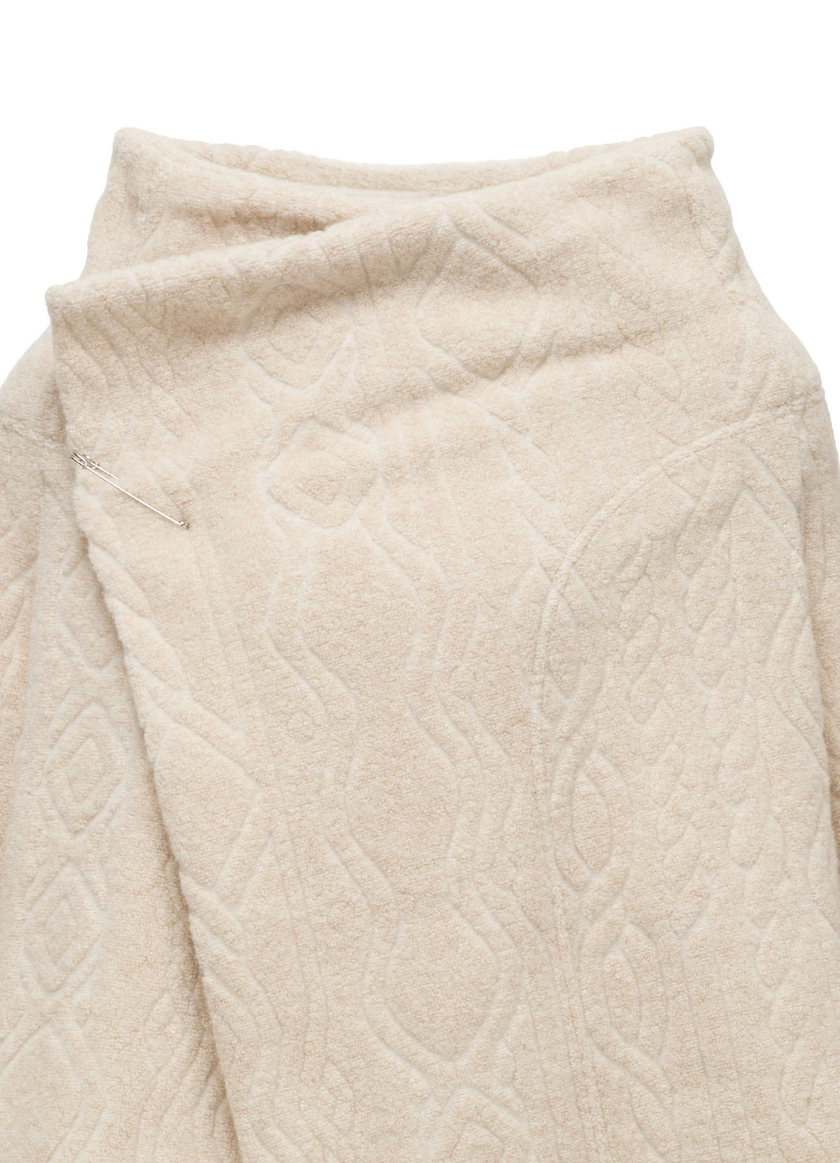 CABLE PILE JACQUARD 3/4 SLEEVE RAGLAN CARDIGAN