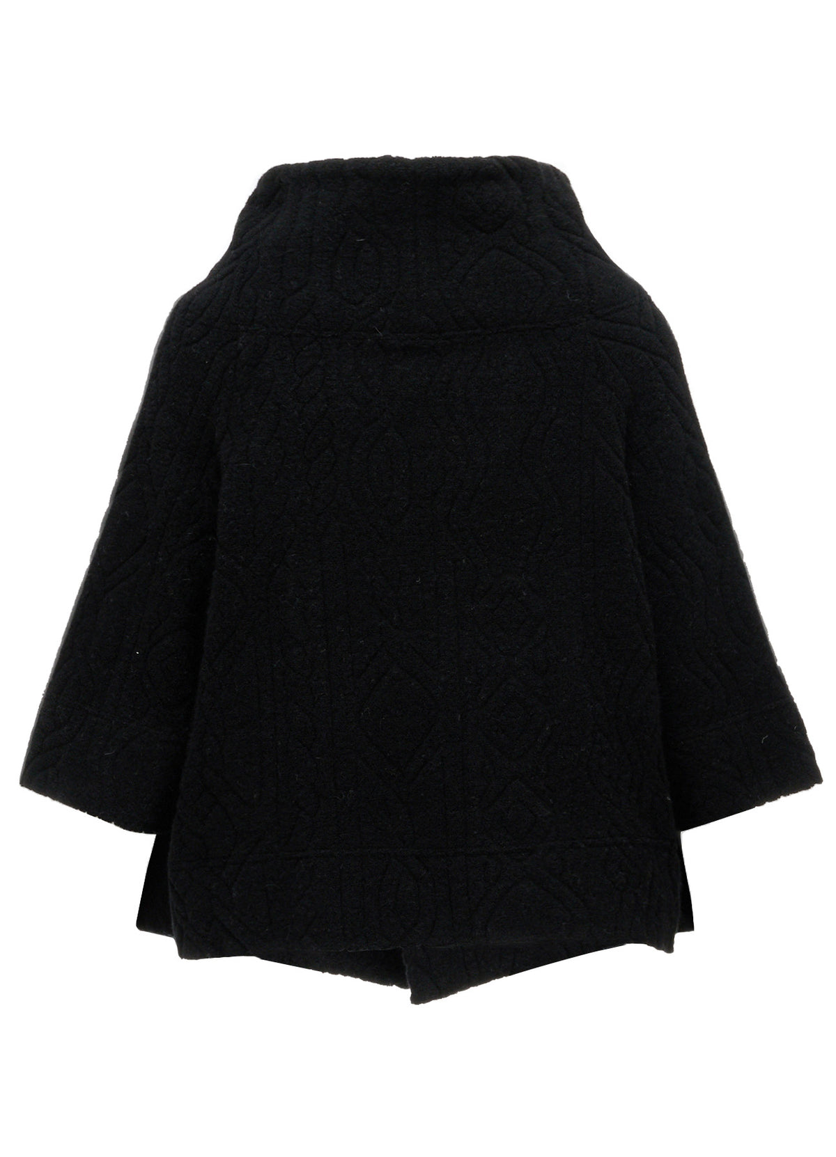 CABLE PILE JACQUARD 3/4 SLEEVE RAGLAN CARDIGAN
