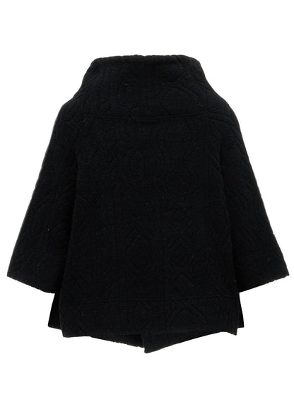CABLE PILE JACQUARD 3/4 SLEEVE RAGLAN CARDIGAN