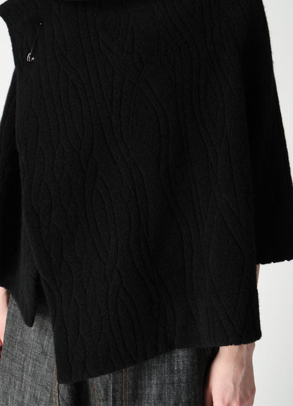 CABLE PILE JACQUARD 3/4 SLEEVE RAGLAN CARDIGAN