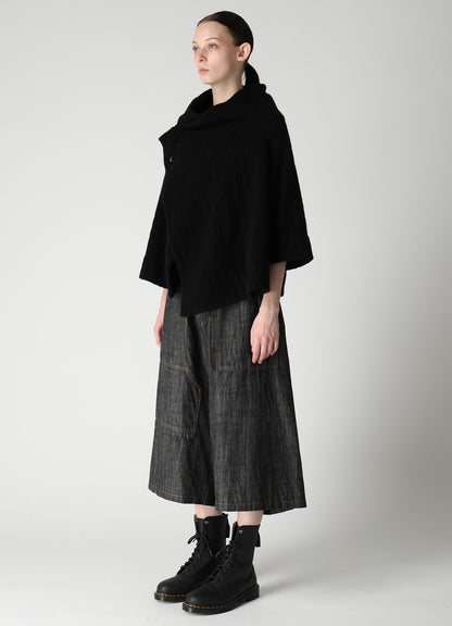 CABLE PILE JACQUARD 3/4 SLEEVE RAGLAN CARDIGAN