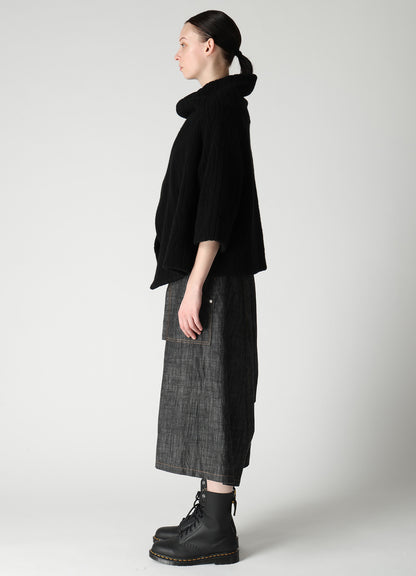 CABLE PILE JACQUARD 3/4 SLEEVE RAGLAN CARDIGAN