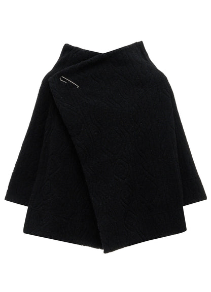CABLE PILE JACQUARD 3/4 SLEEVE RAGLAN CARDIGAN