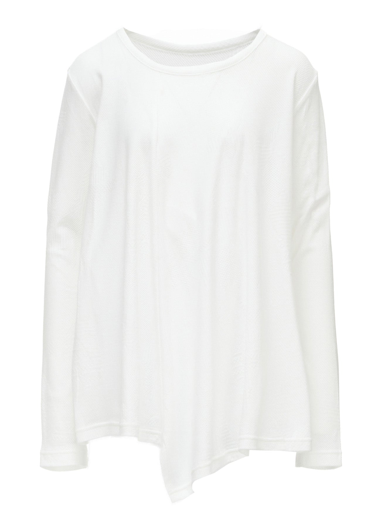 COTTON JACQUARD FLARE LONG SLEEVE T-SHIRT