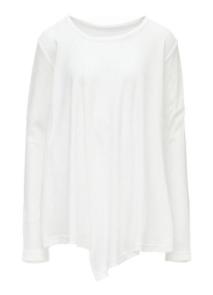 COTTON JACQUARD FLARE LONG SLEEVE T-SHIRT