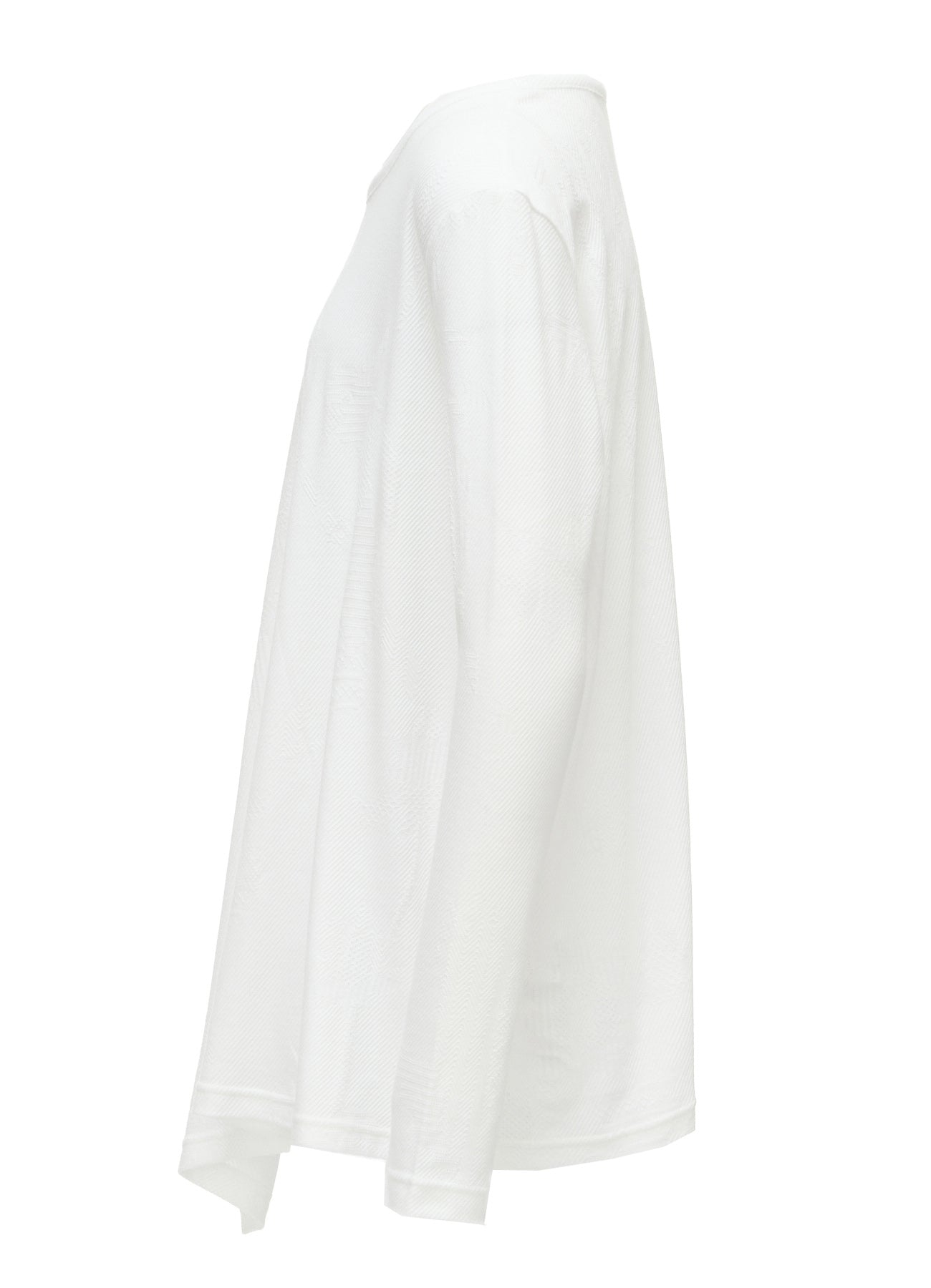 COTTON JACQUARD FLARE LONG SLEEVE T-SHIRT