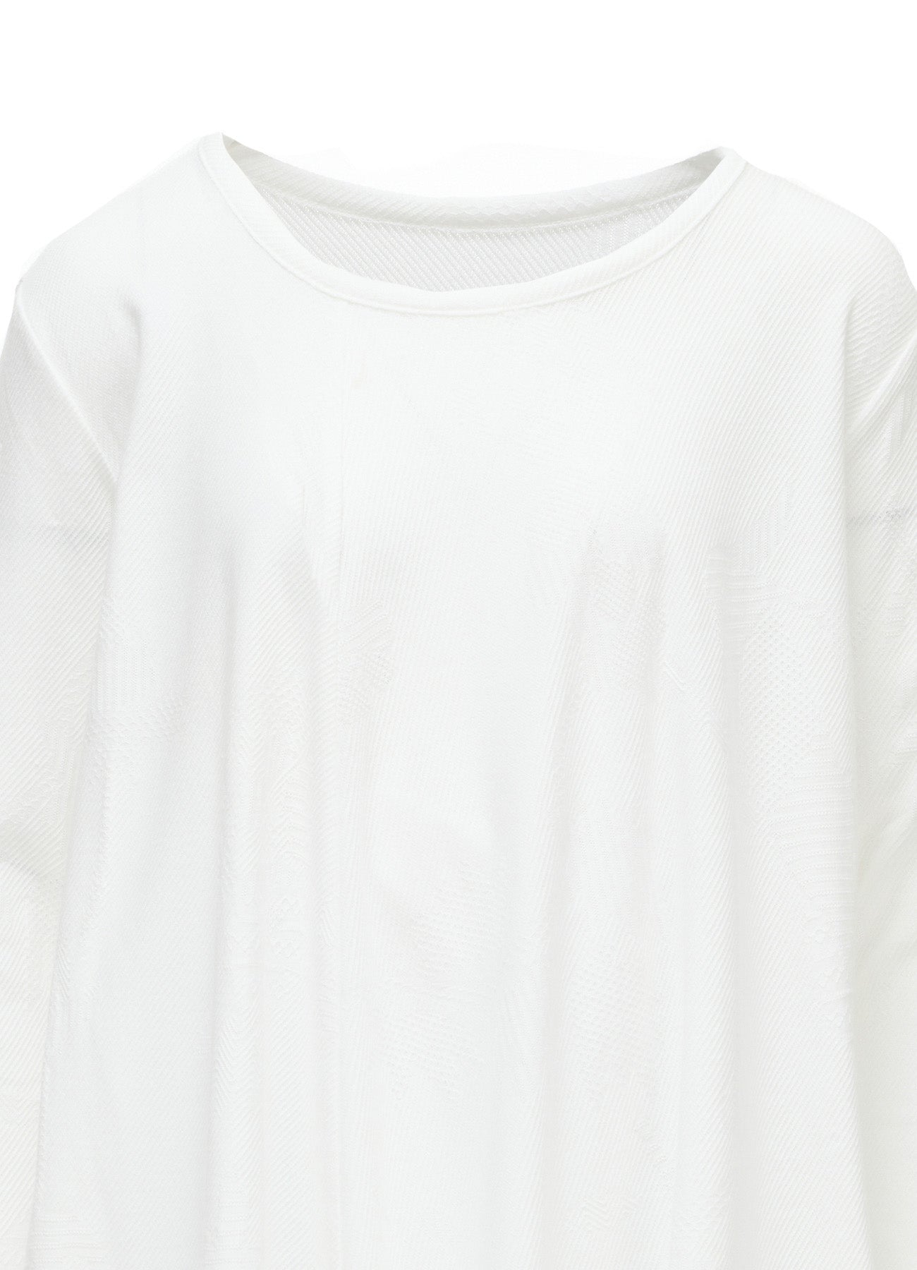 COTTON JACQUARD FLARE LONG SLEEVE T-SHIRT