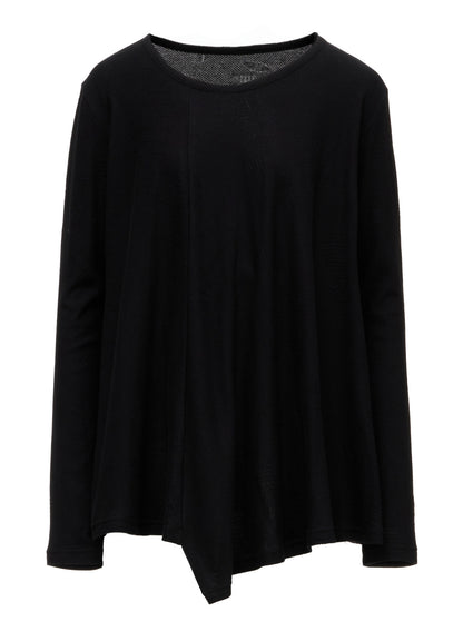 COTTON JACQUARD FLARE LONG SLEEVE T-SHIRT