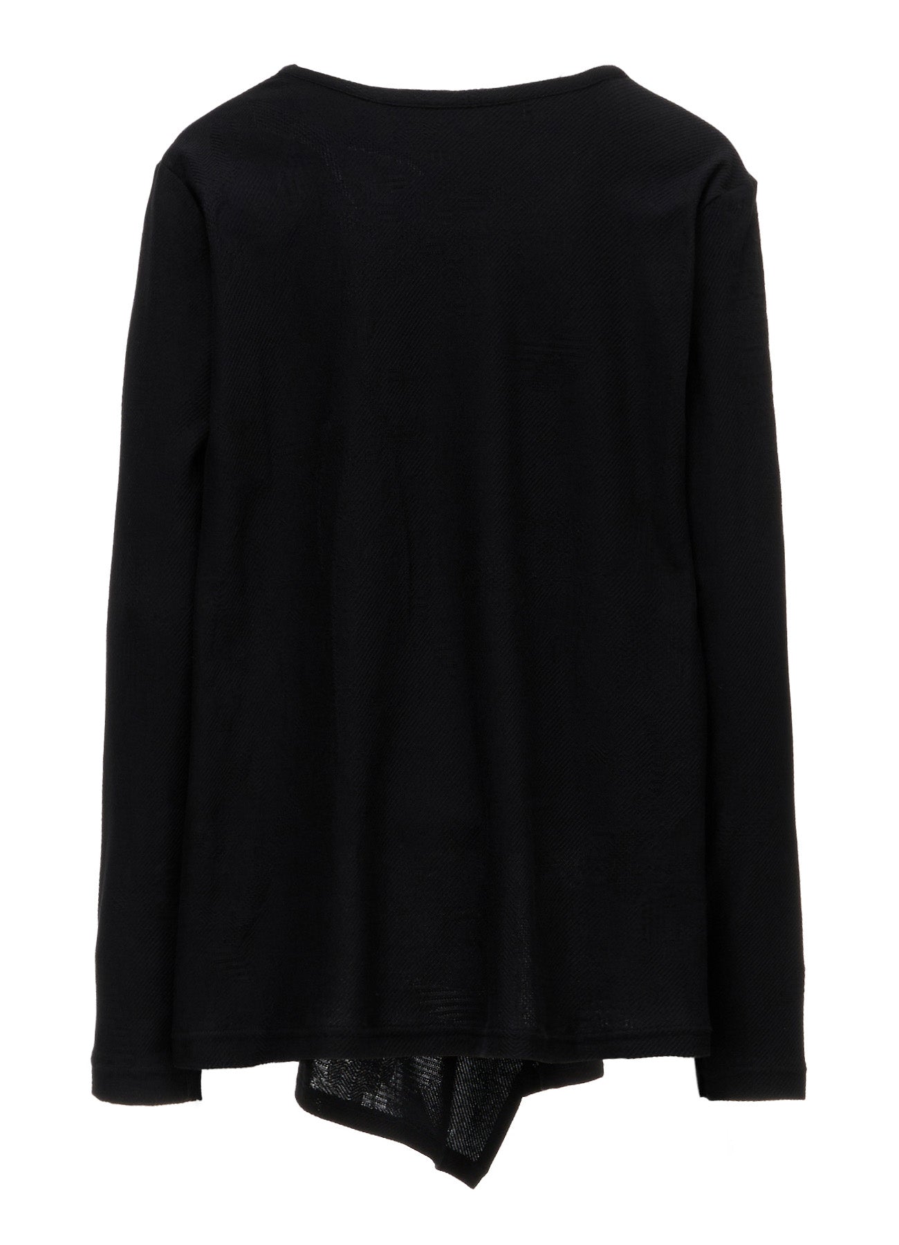 COTTON JACQUARD FLARE LONG SLEEVE T-SHIRT