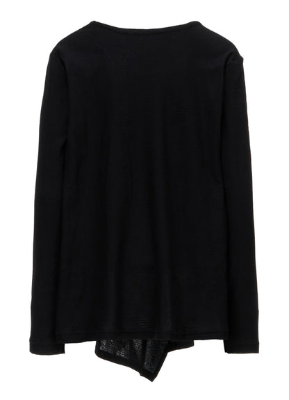 COTTON JACQUARD FLARE LONG SLEEVE T-SHIRT