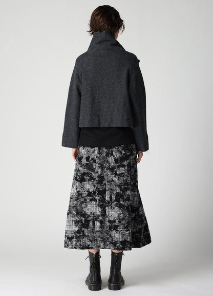 COMPRESSED PILE ASYMMETERIC RAGLAN JACKET
