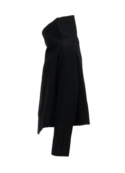 COMPRESSED PILE ASYMMETERIC RAGLAN JACKET