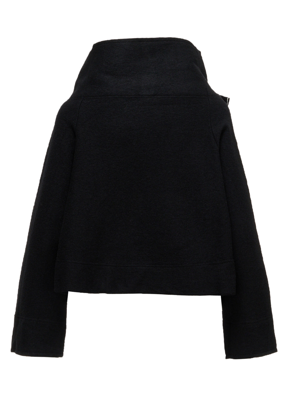 COMPRESSED PILE ASYMMETERIC RAGLAN JACKET