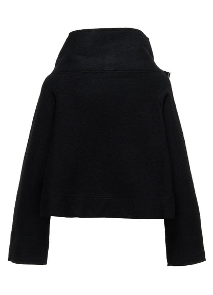 COMPRESSED PILE ASYMMETERIC RAGLAN JACKET