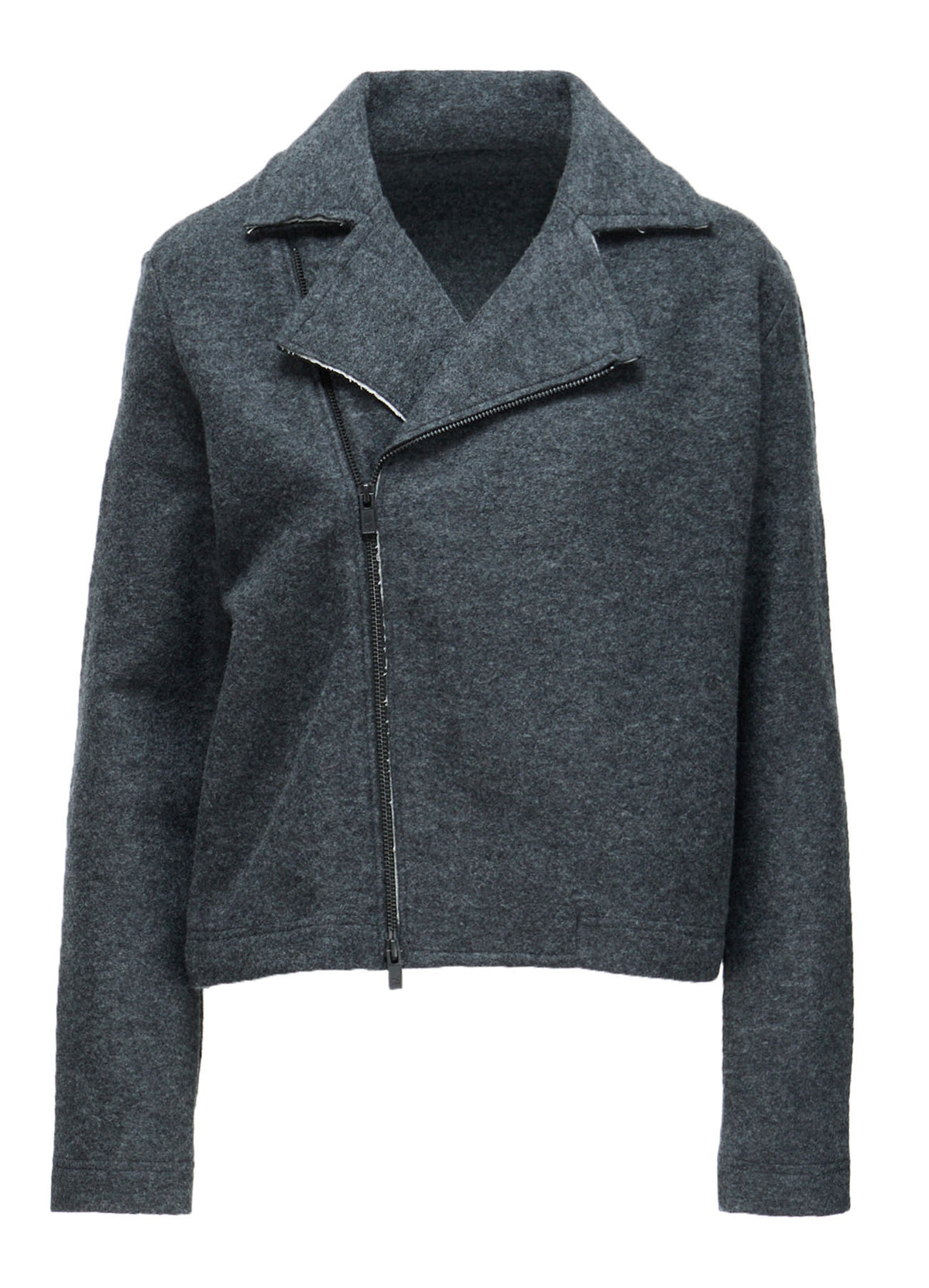 COMPRESSED PILE OVERSIZE  MOTO JACKET