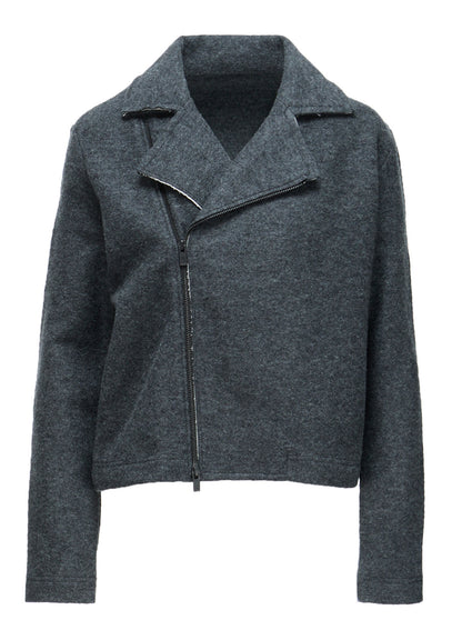 COMPRESSED PILE OVERSIZE  MOTO JACKET