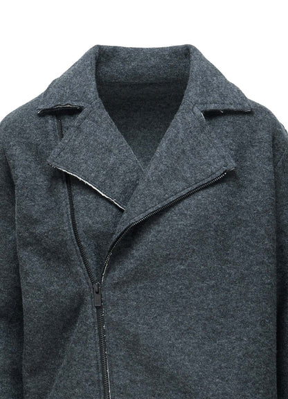 COMPRESSED PILE OVERSIZE  MOTO JACKET