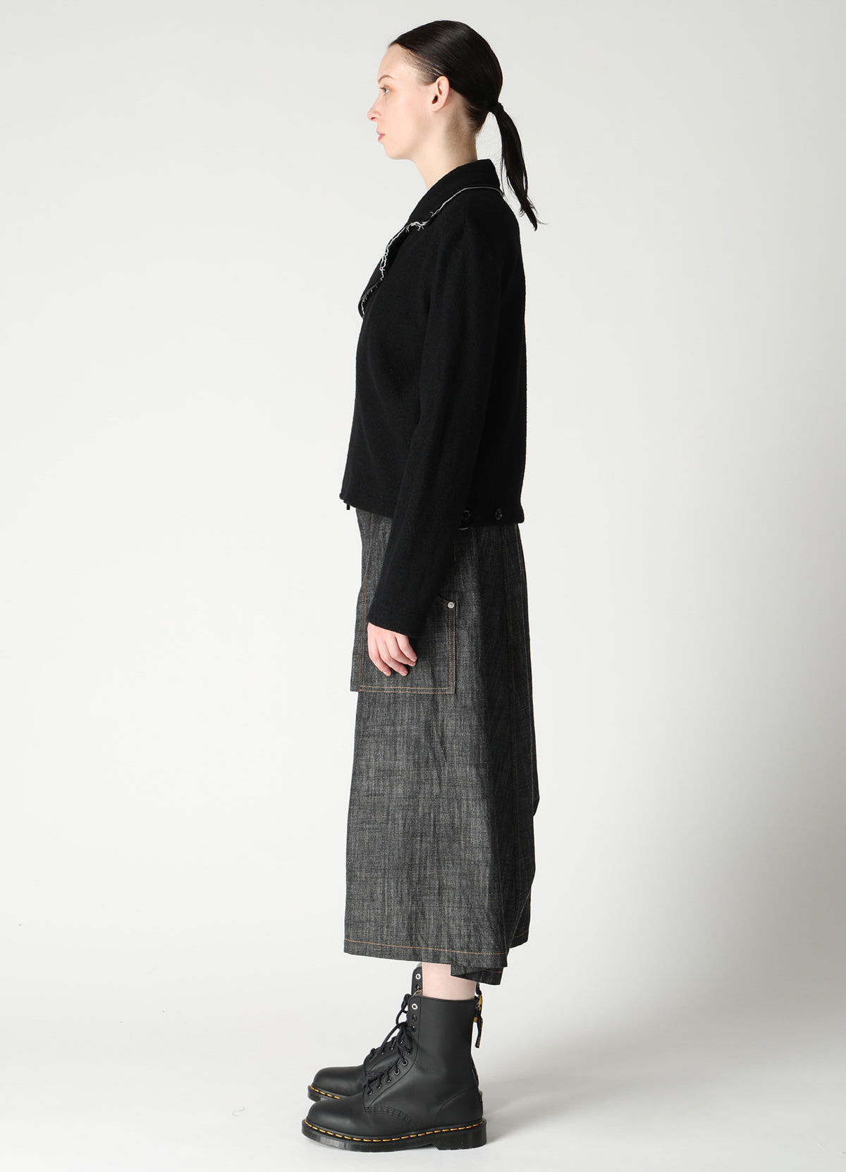 COMPRESSED PILE OVERSIZE  MOTO JACKET
