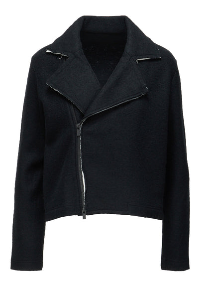 COMPRESSED PILE OVERSIZE  MOTO JACKET