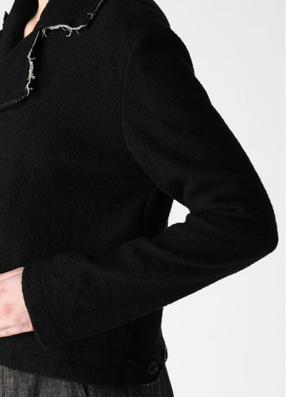 COMPRESSED PILE OVERSIZE  MOTO JACKET