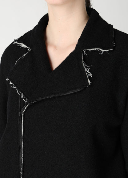 COMPRESSED PILE OVERSIZE  MOTO JACKET