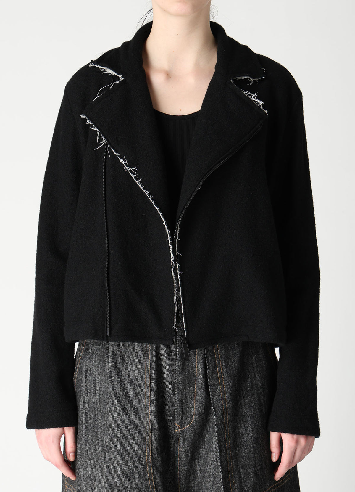 COMPRESSED PILE OVERSIZE  MOTO JACKET