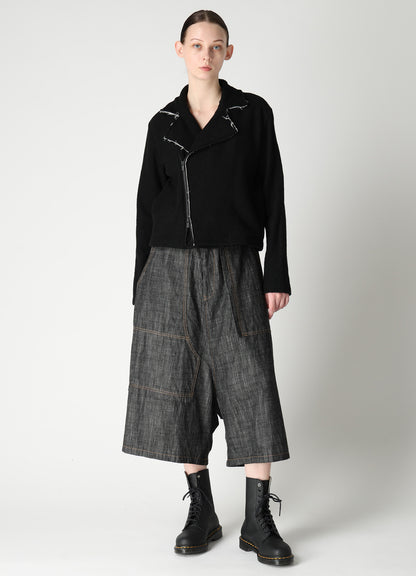 COMPRESSED PILE OVERSIZE  MOTO JACKET