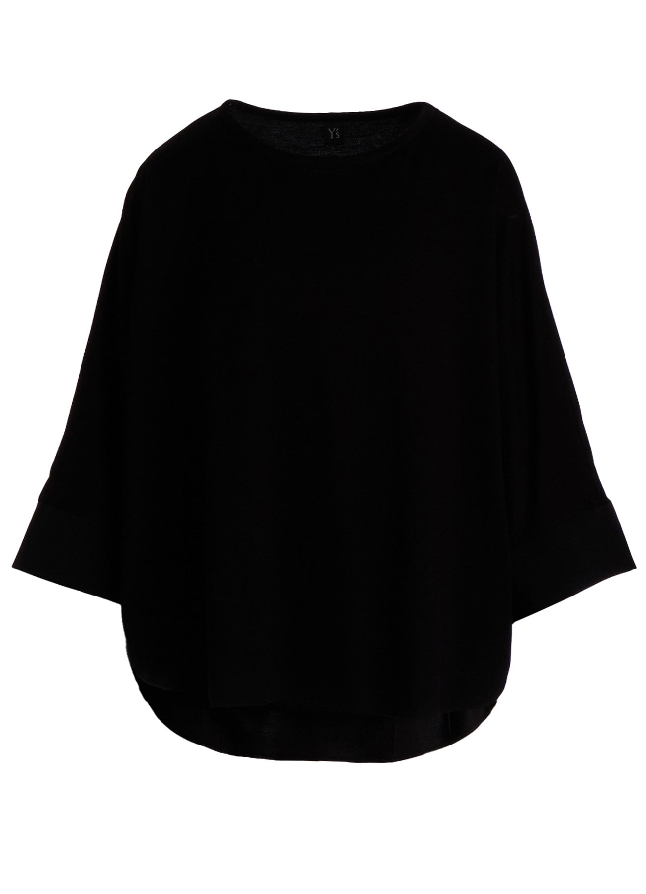 COTTON JERSEY X TA/PE DE CHINE ROUND NECK CUFFS T-SHIRTS