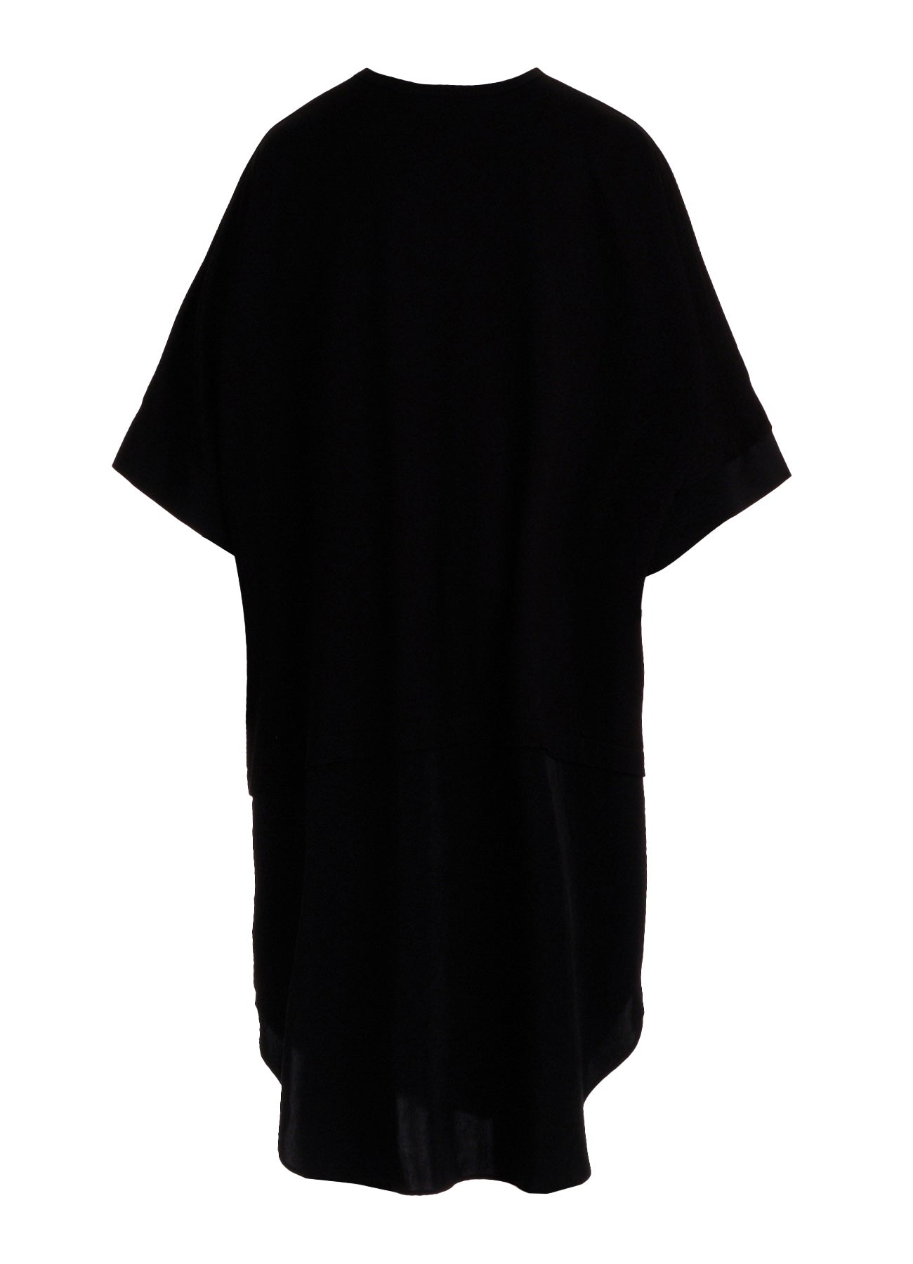 COTTON JERSEY X TA/PE DE CHINE ROUND NECK DRESS