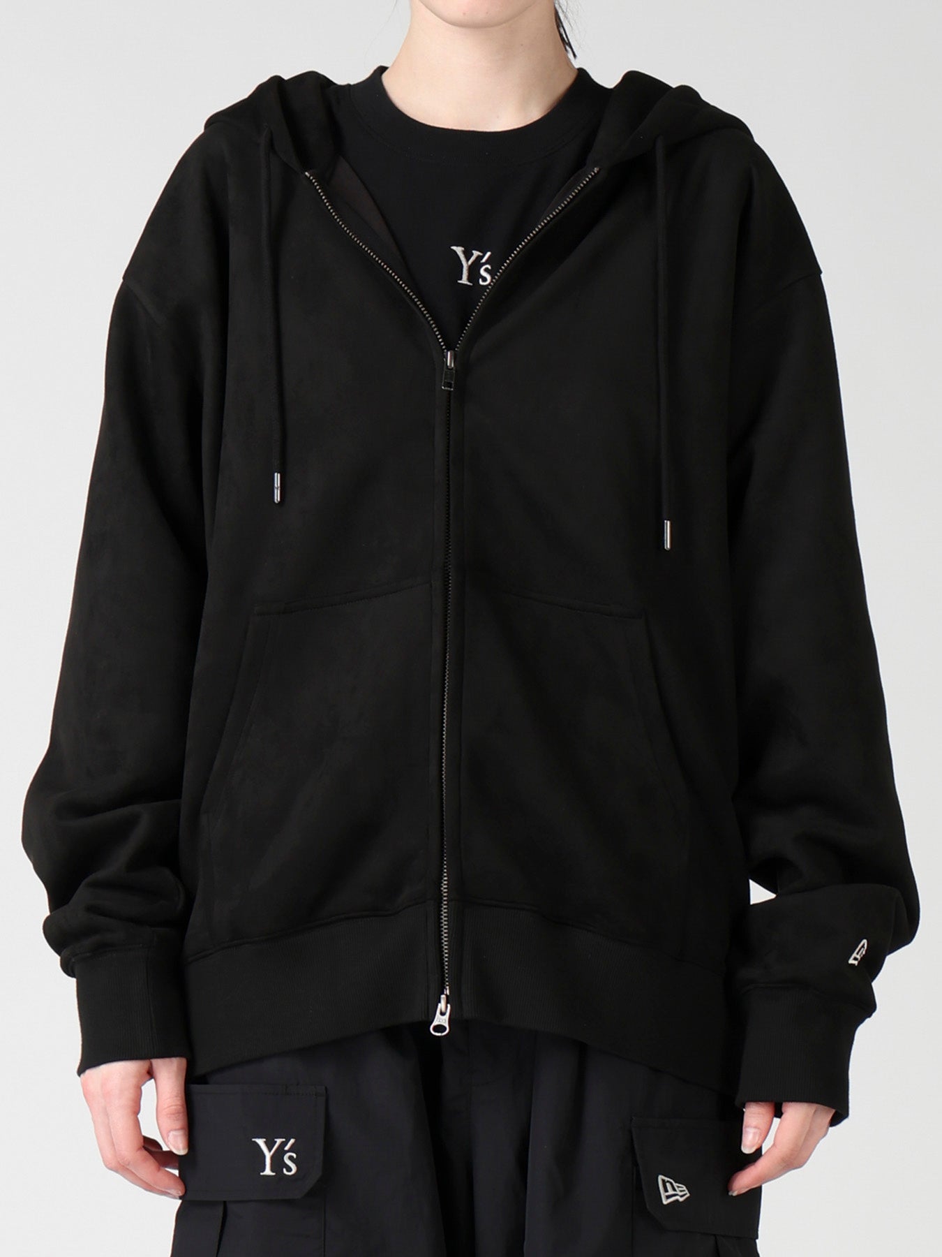 Y's × New Era SUEDE ZIP UP HOODIE