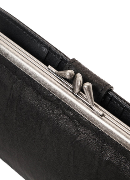SOFT LEATHER METAL CLASP LONG WALLET