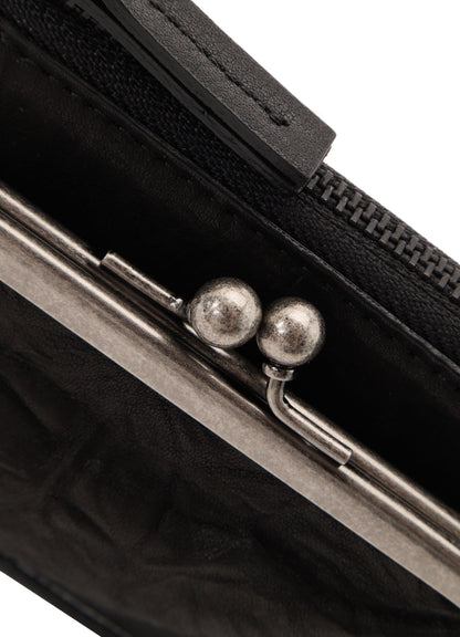SOFT LEATHER L-SHAPE METAL CLASP WALLET