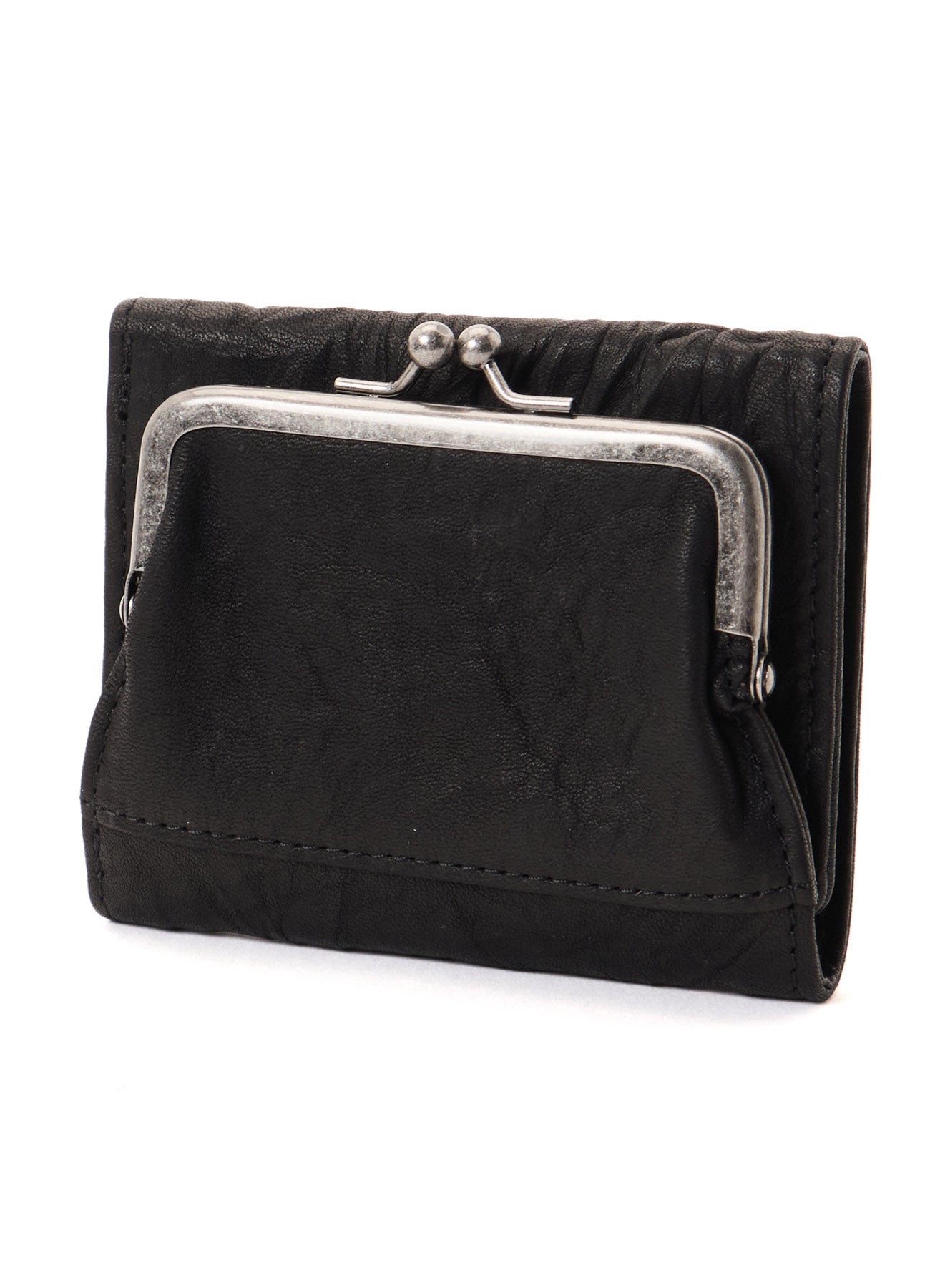 SOFT LEATHER MNI FOLDED METAL CLASP WALLET