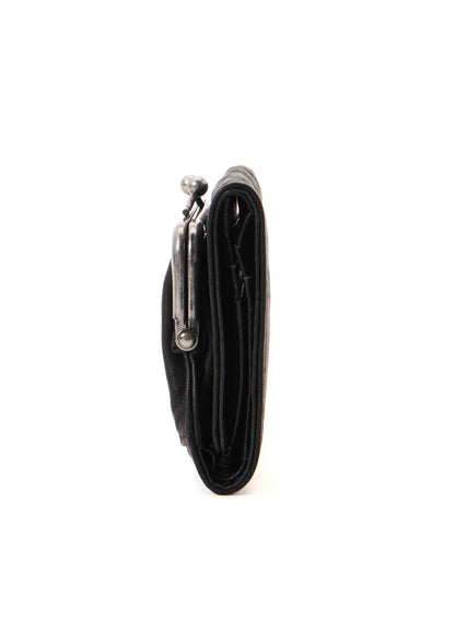SOFT LEATHER MNI FOLDED METAL CLASP WALLET