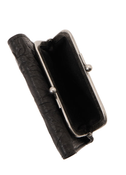 SOFT LEATHER MNI FOLDED METAL CLASP WALLET