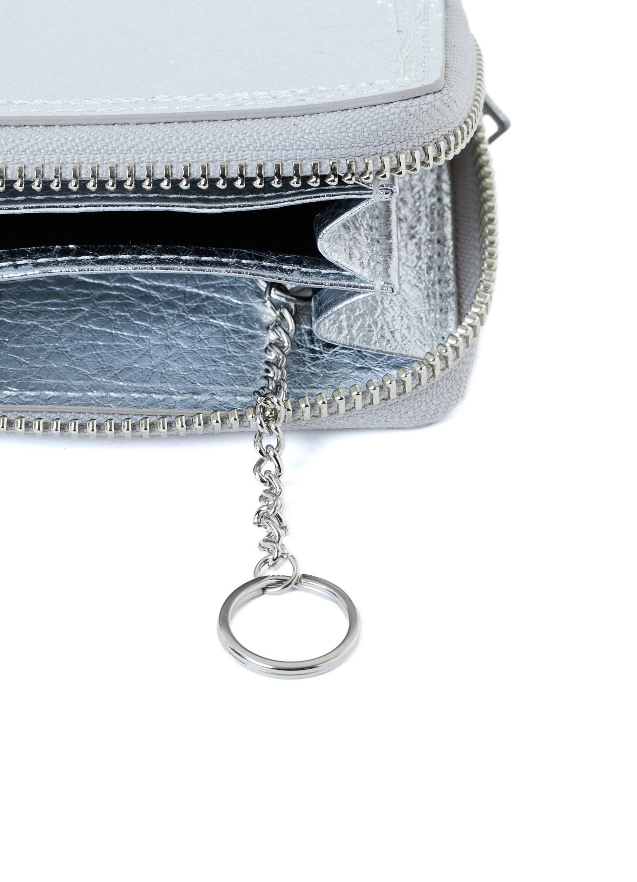 SEMI MATTE LEATHER RANDOM STITCH MINI WALLET
